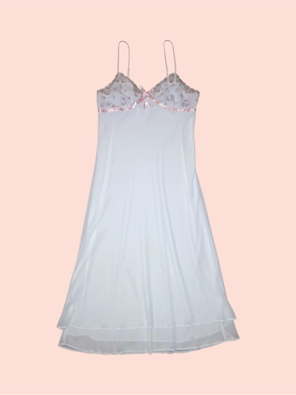 White Floral Lace Slip Dress